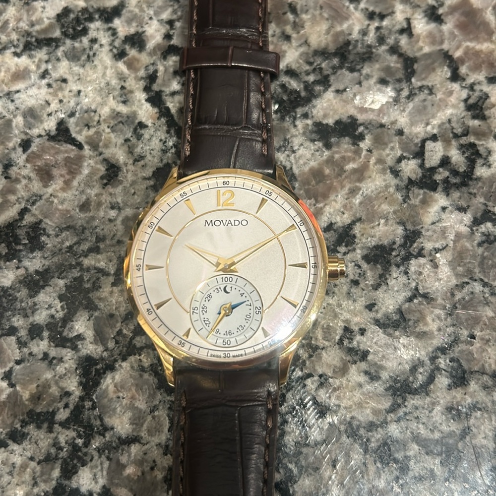 Movado leather strap watch!